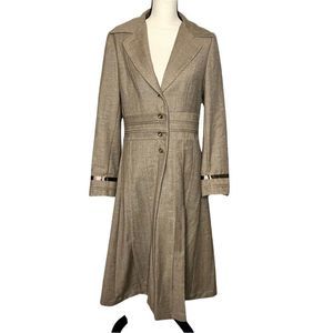 Vintage Burning Torch Wool Trench Coat